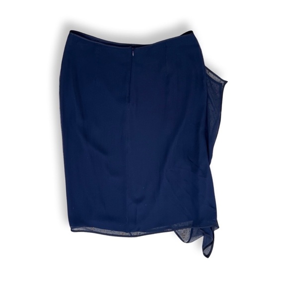 Tom Ford navy silk midi skirt size 42 - Picture 2 of 5